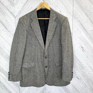 Vintage Grand Entry Western Blazer Mens 44L Rockabilly Gray Jacket Sport Coat